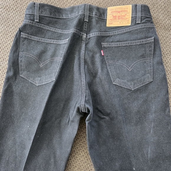 VINTAGE Levis 505 Jeans Mens 36x36 Black Mid Rise Straight Leg 90s Y2k - Picture 12 of 14